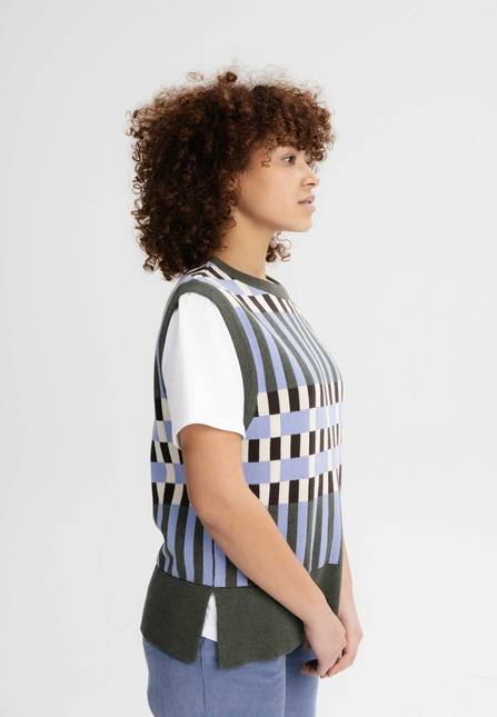 Melawear Damen Jacquard Strick Pullunder JAMUNA Vierteljährliche Förderung