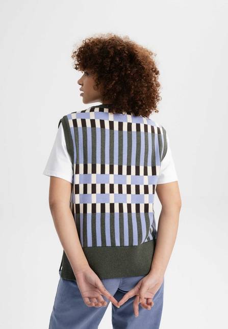 Melawear Damen Jacquard Strick Pullunder JAMUNA Vierteljährliche Förderung