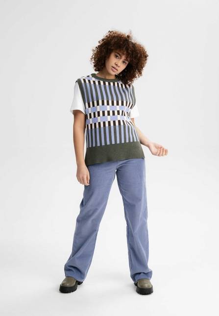 Melawear Damen Jacquard Strick Pullunder JAMUNA Vierteljährliche Förderung