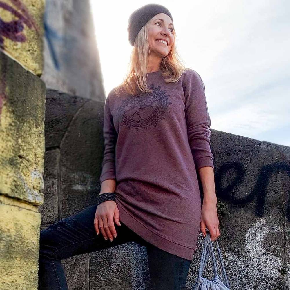 Natural Born Yogi Shiva Fever – Sweatshirt Kleid berry VIP-Rabatte