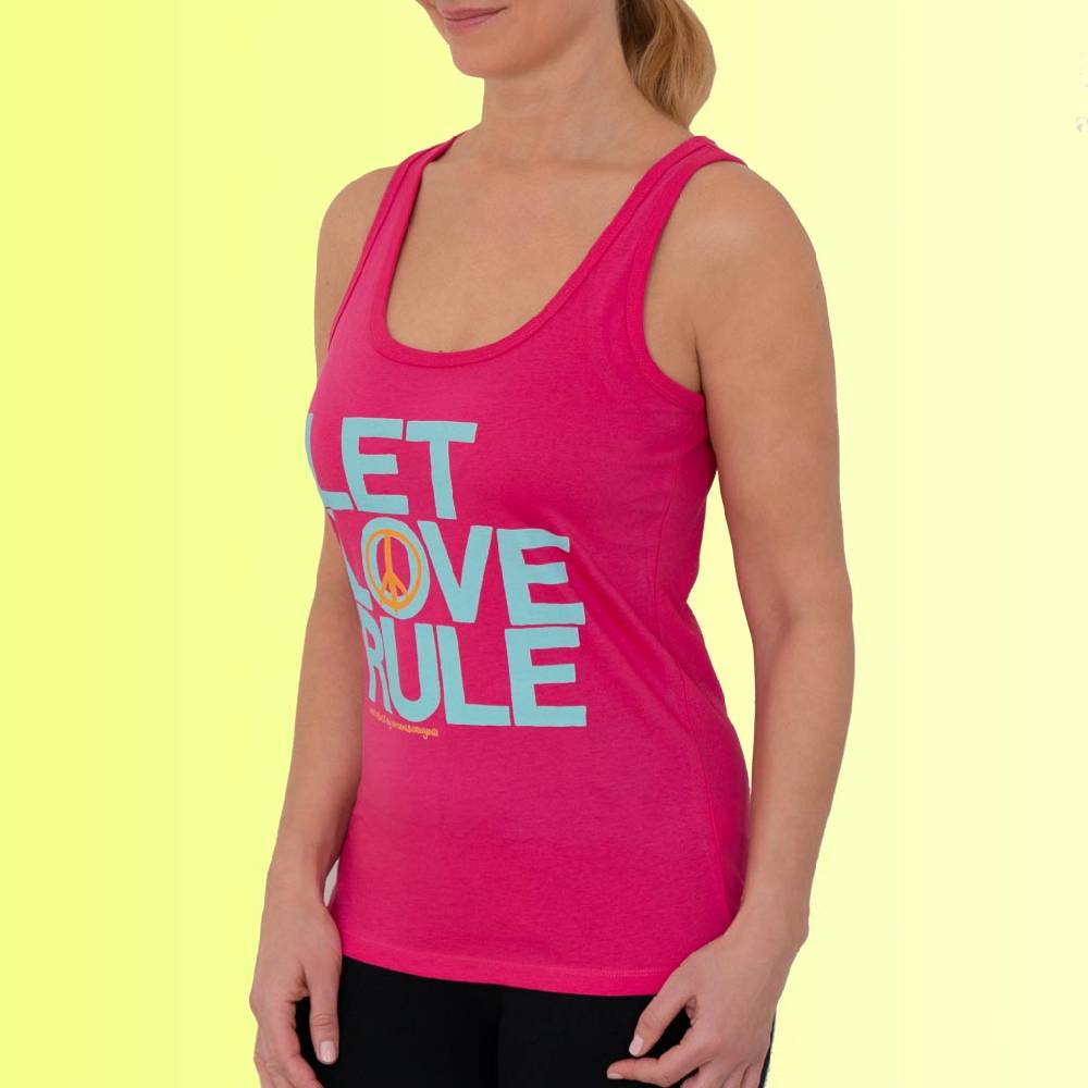 Natural Born Yogi Let Love Rule – Tank-Top pink Zeitbegrenzte Promotion