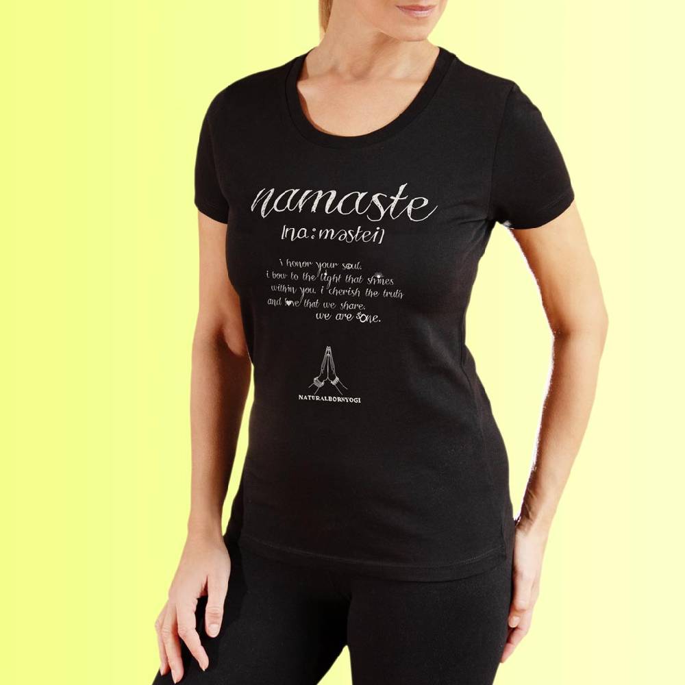 Natural Born Yogi Namaste Love – Yoga Shirt schwarz Bis zu 55% Rabatt