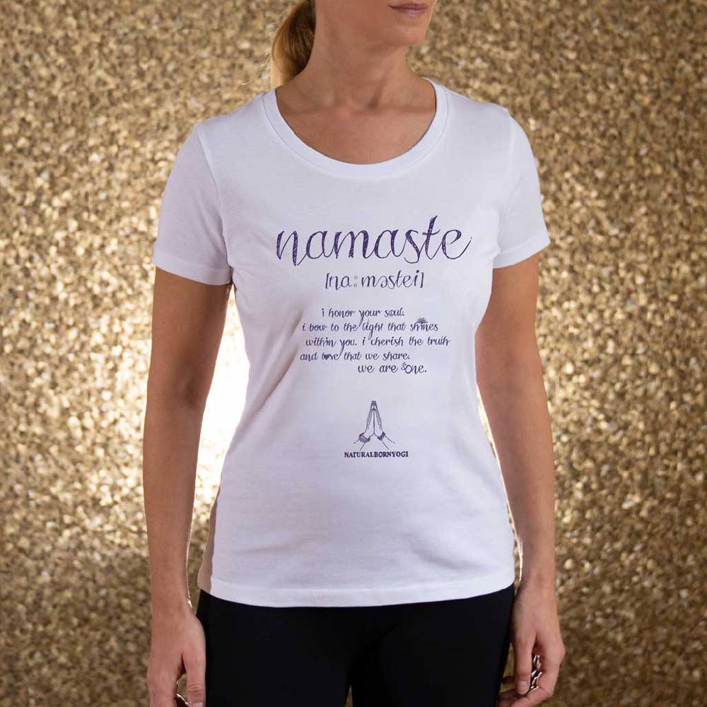 Natural Born Yogi Namaste Love – T-Shirt weiß Discount Store für neue Produkte