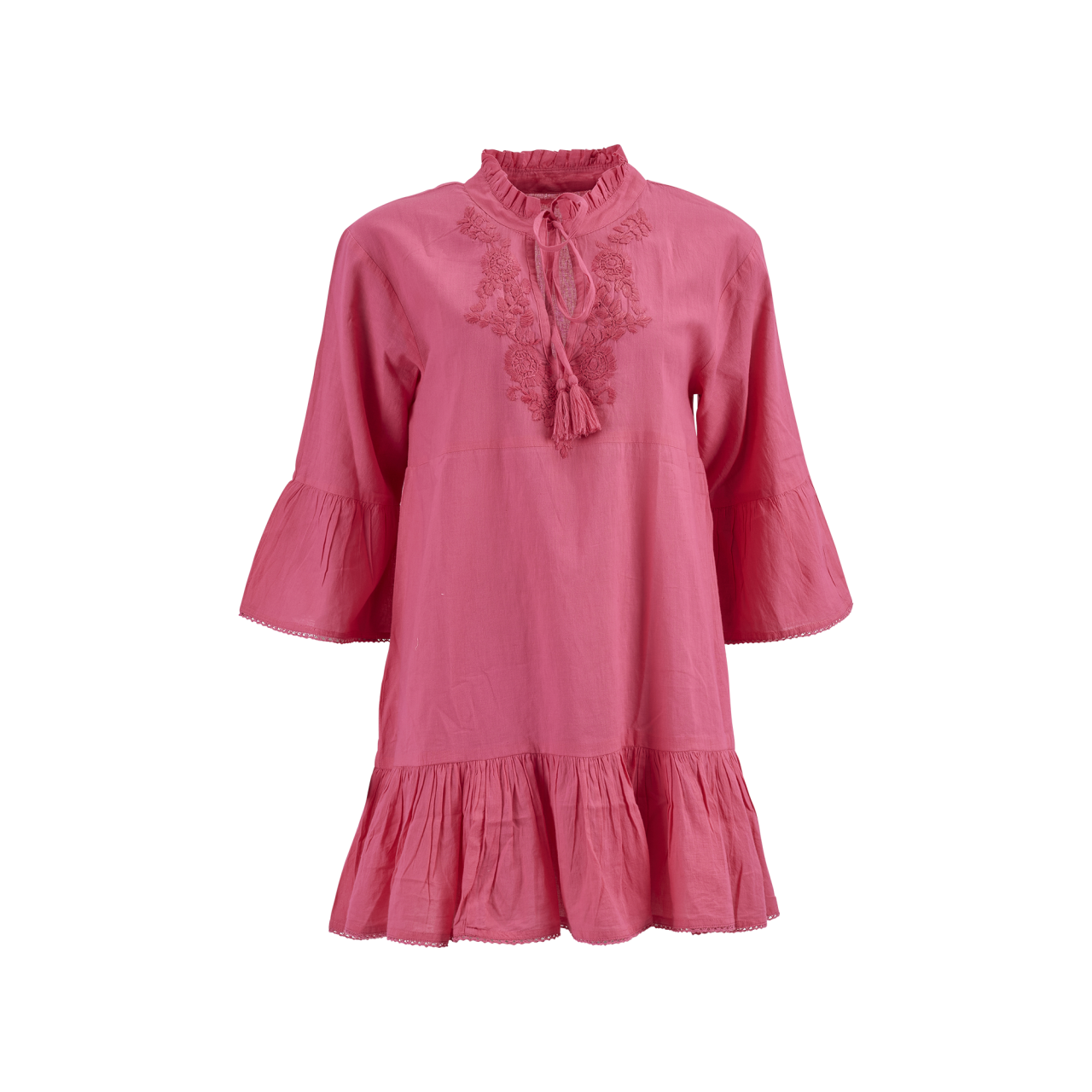 Nitzsche Accessoires Strandkleid mit Stickerei am V-Ausschnitt und Rüschen Bis zu 55% Rabatt