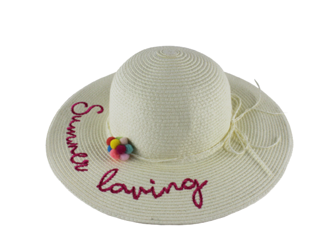 Nitzsche Accessoires Damen Strohhut mit Summer loving Stickerei Riesige Rabatte