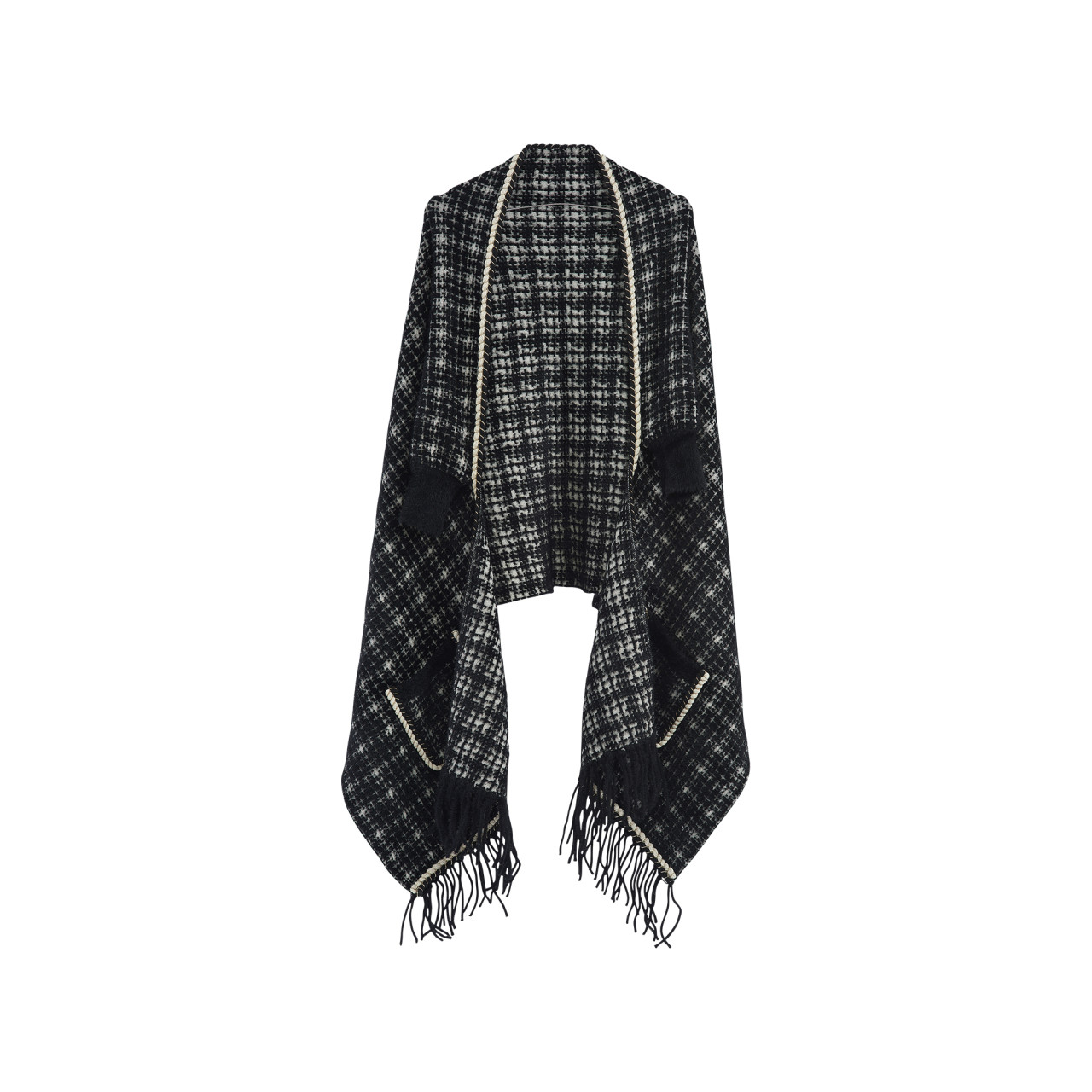 Nitzsche Accessoires Stilvoller Poncho mit Fransen für Damen Versandkostenfrei