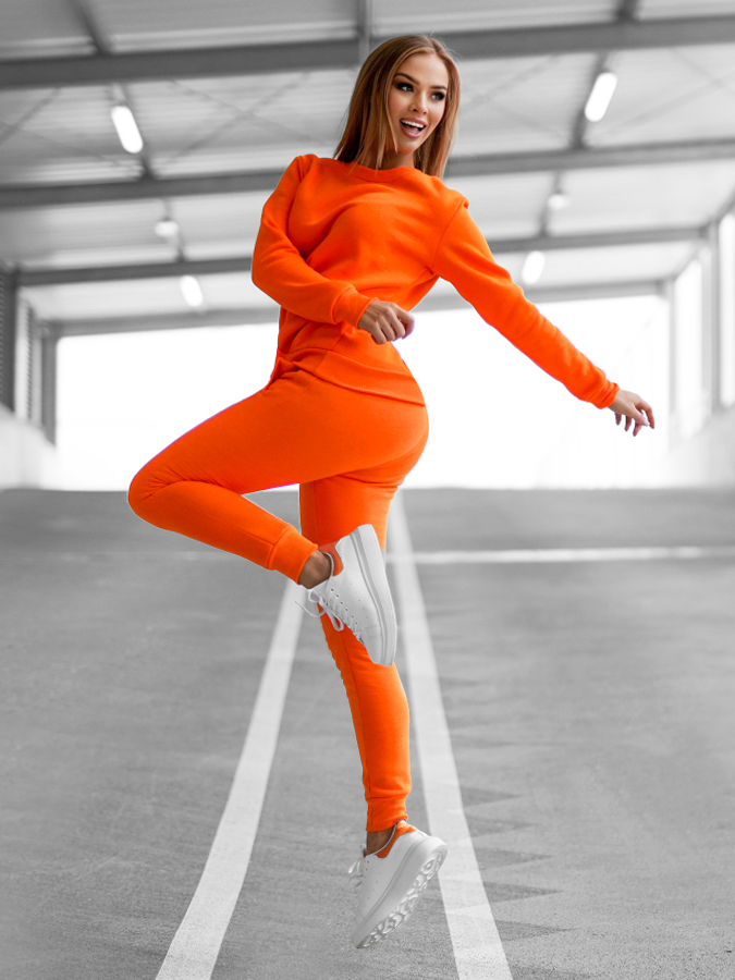 Ozonee Damen Trainingsanzug Orange OZONEE 70 Lagerräumung