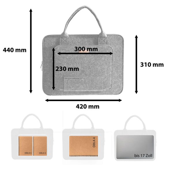 Packenger Packenger Filz-Laptoptasche 15,6 Zoll Letzte 3 Tage