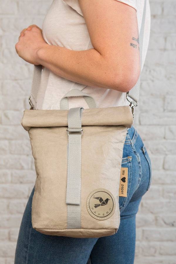 Papero PAPERO Lunchbag Handtasche aus Papier RACOON Pausenbrot vegan nachhaltig Räumungsverkauf