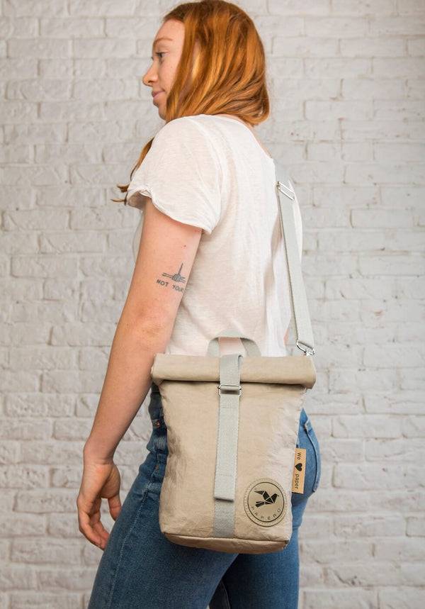 Papero PAPERO Lunchbag Handtasche aus Papier RACOON Pausenbrot vegan nachhaltig Räumungsverkauf