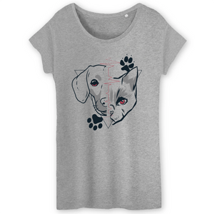Papero T-Shirt - BIO- Dog + Cat Heartbeat - Damen Super Rabatt