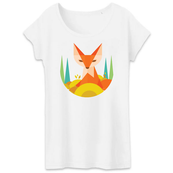 Papero T-SHIRT - BIO- Fox Geometric - Damen Kostenloser Versand international
