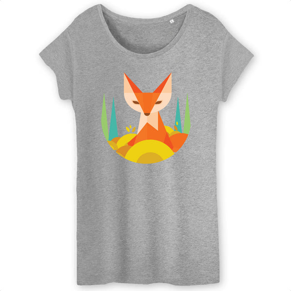 Papero T-SHIRT - BIO- Fox Geometric - Damen Kostenloser Versand international