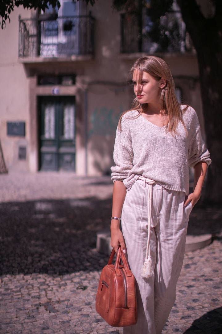 Philini Handtasche Vintagestyle in cognac Domi Clearance-Verkauf