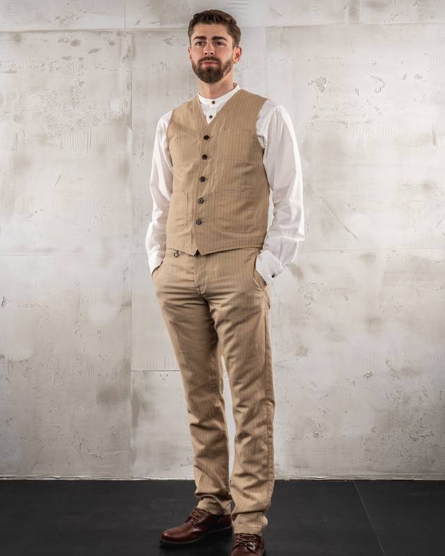 Pike Brothers 1947 Harvester Trousers Chicago sand Heißer Verkauf