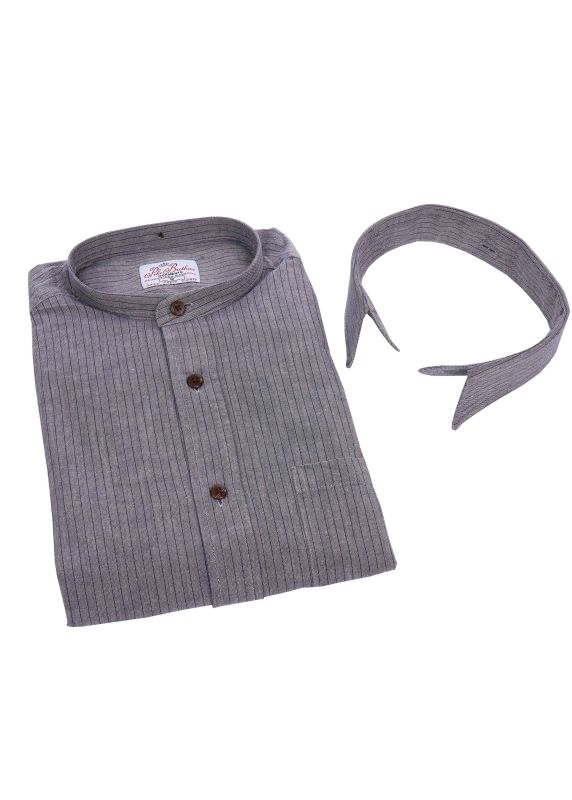 Pike Brothers 1923 Buccanoy Collar grey striped Große Rabatte