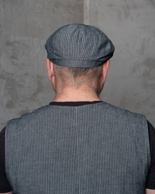 Pike Brothers 1928 Newsboy Cap grey striped linen Neuheiten