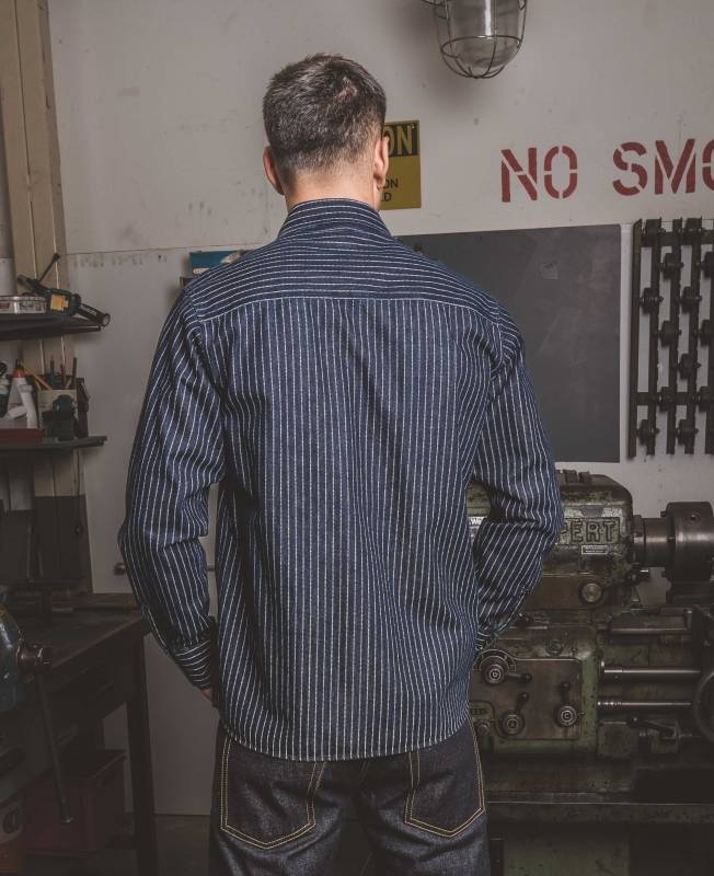 Pike Brothers 1937 Roamer Shirt blue wabash denim Speichern exportieren