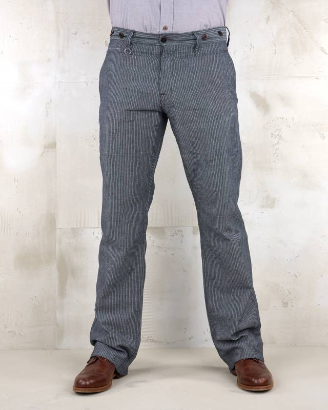 Pike Brothers 1942 Hunting Pant grey striped linen Rabatte dieses Monats
