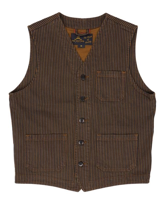 Pike Brothers 1937 Roamer Vest hickory stripe brown JETZT KAUFEN
