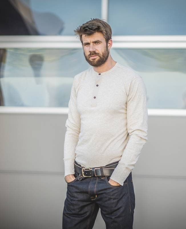 Pike Brothers 1927 Henley Shirt long sleeve fog brown Fabrik Onlineshop