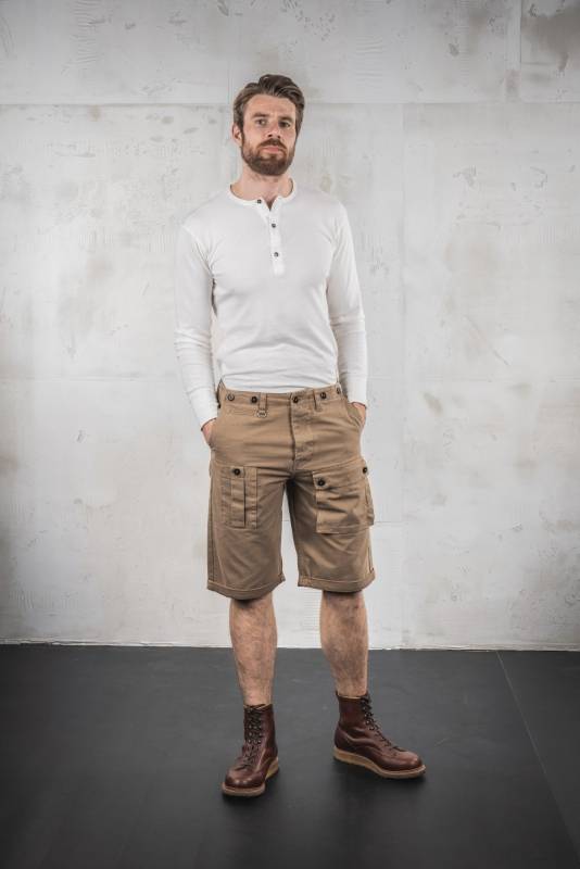 Pike Brothers 1927 Henley Shirt long sleeve fog brown Fabrik Onlineshop