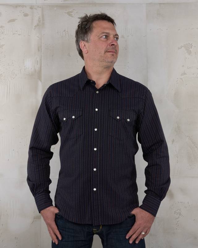 Pike Brothers 1963 Saw Tooth Shirt Navajo blue Vierteljährliche Förderung