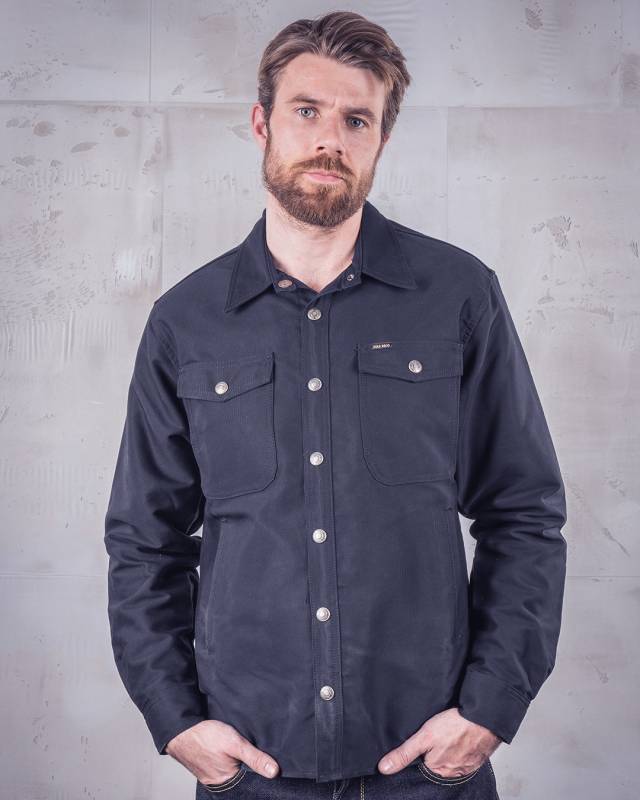 Pike Brothers 1967 CPO Shirt waxed blue Fabrik Onlineshop