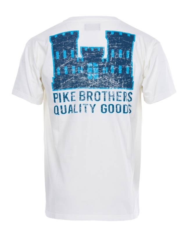 Pike Brothers 1969 Sports Tee Blue Castle Logo Print Bestseller