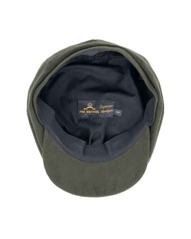 Pike Brothers 1928 Newsboy Cap Moleskin moss Super Rabatt