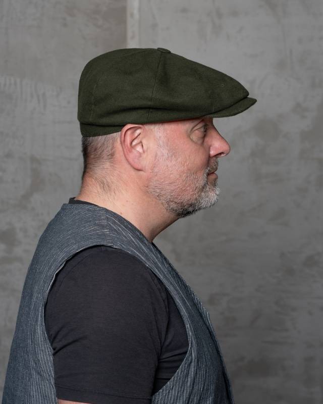 Pike Brothers 1928 Newsboy Cap Moleskin moss Super Rabatt