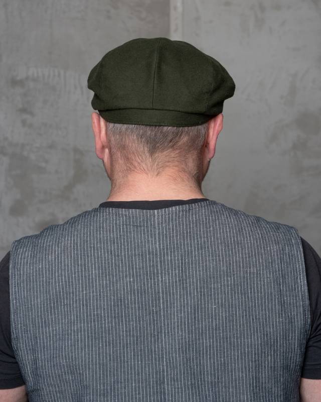 Pike Brothers 1928 Newsboy Cap Moleskin moss Super Rabatt