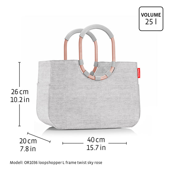 Reisenthel loopshopper L twist silver (Einkaufstasche,grau) VIP-Rabatte