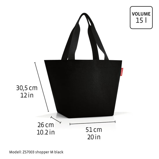 Reisenthel shopper M black (Handtasche,schwarz) Kostenloser Versand