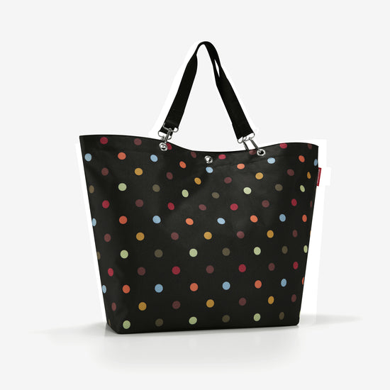 Reisenthel shopper XL dots (Strandtasche,schwarz) Großer Ausverkauf