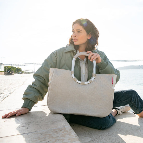 Reisenthel loopshopper L herringbone sand (Einkaufstasche,hellbraun) Preisnachlass