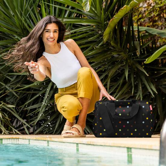 Reisenthel allrounder L dots (Große Reisetasche - 30 Liter Platz,schwarz) Kostenloser Versand