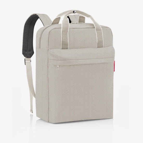 Reisenthel allday backpack M herringbone sand (Rucksack,hellbraun) Preisnachlass