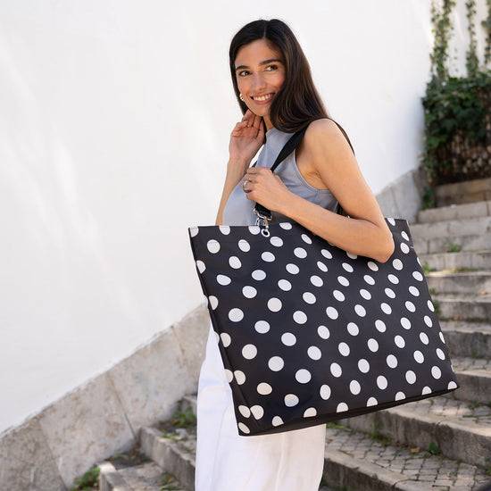 Reisenthel shopper XL dots white (Strandtasche,schwarz) Hotsell