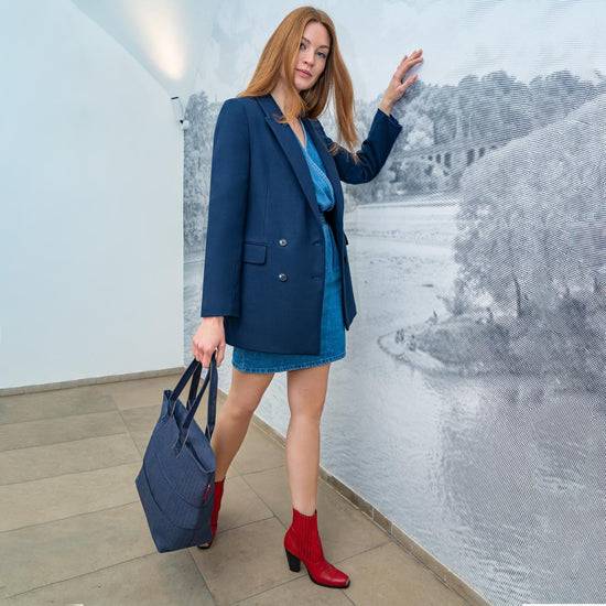 Reisenthel shopper e1 herringbone dark blue (Damentasche,dunkelblau) Günstiger Verkauf
