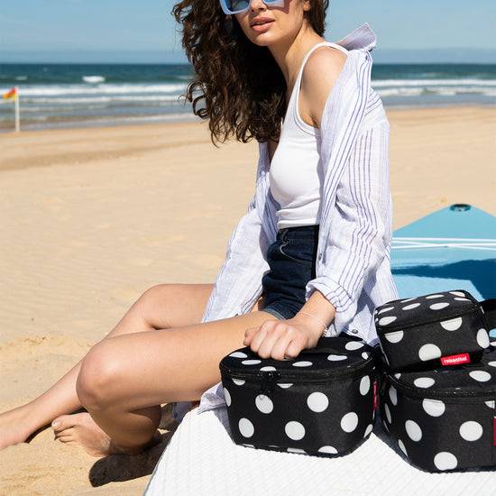 Reisenthel coolerbag S pocket dots white (Kühltasche,schwarz) Großer Ausverkauf