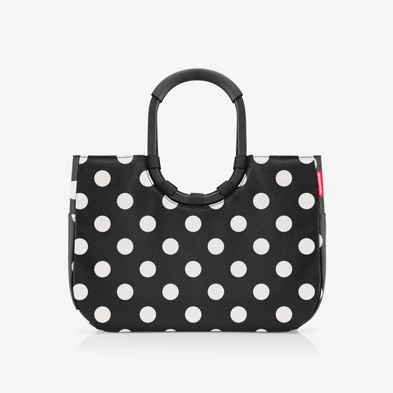 Reisenthel loopshopper L frame dots white (Einkaufstasche,schwarz) Tiefpreis