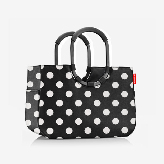 Reisenthel loopshopper L frame dots white (Einkaufstasche,schwarz) Tiefpreis