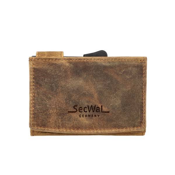 SecWal Kartenetui mit Münzfach Wiener Schachtel Geldbörse geprägt aus Leder Kauf eins, bekomm eins gratis
