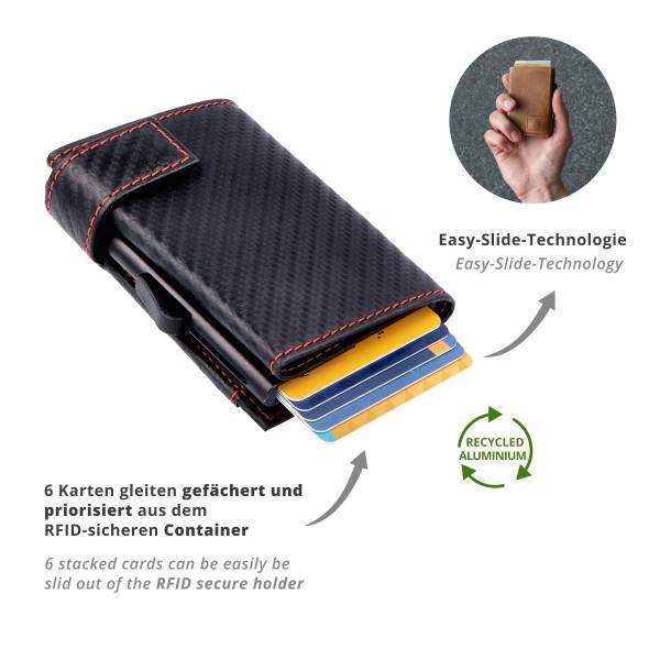 SecWal Kartenetui mit Münzfach Druckknopf Geldbörse aus Leder Discount Store für neue Produkte
