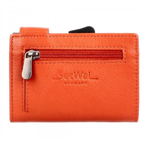 SecWal Kartenetui mit Münzfach Reißverschluss Geldbörse aus Leder im Angebot