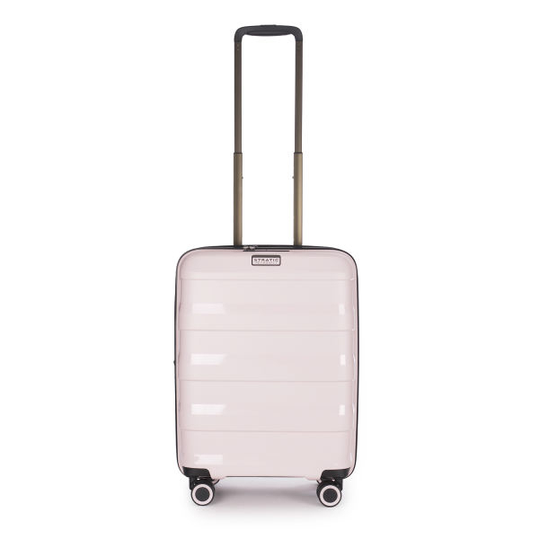 Stratic Straw + - Hartschalen Koffer S (55 cm), 4 Doppelrollen, TSA Schloss, Reißverschlussvariante, Erweiterungsfalte rose Super Sparpreis